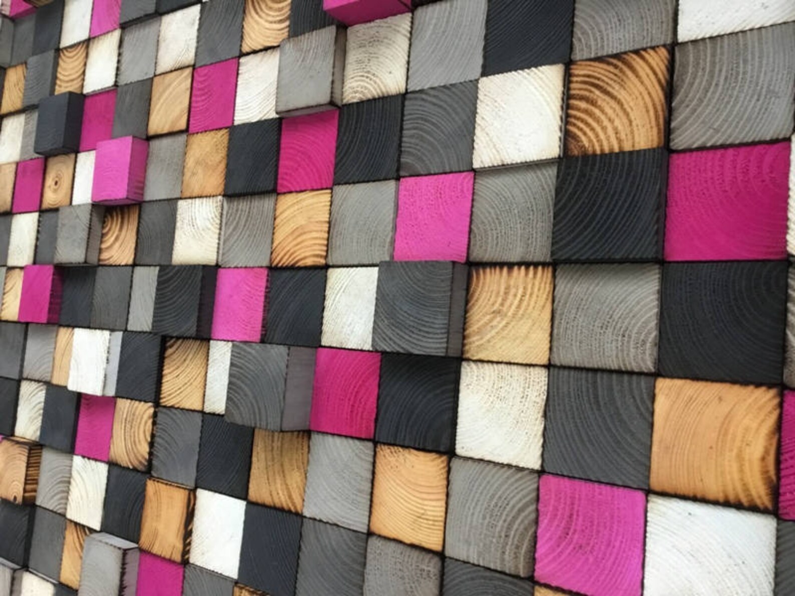 Reclaimed Wood Wall Mosaic - Geometric Wood Art Sculpture - Etsy