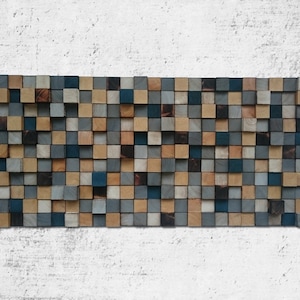 Arte mural de madera - Arte en madera - Arte de madera recuperada - Instalación en pared