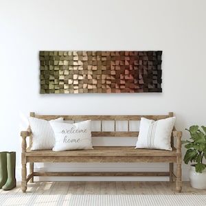 Wood Wall Art - Wood Sound Diffuser - Reclaimed Wood Art - Ombre Wall Art