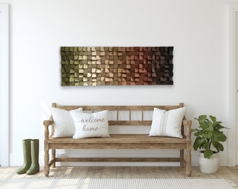 Wood Wall Art - Wood Sound Diffuser - Reclaimed Wood Art - Ombre Wall Art