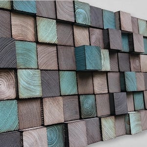 Abstract schilderij op hout - sculptuur van teruggewonnen hout - rustieke muurkunst