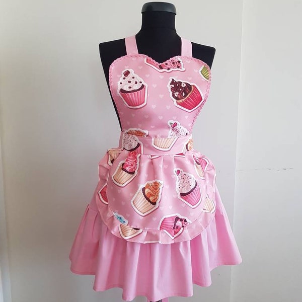 Pink Ruffle Apron - Etsy