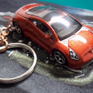 custom made stock keychain 2006 to 2011 mitsubishi eclipse coupe,inferno red pearl w/chrome mags-hand made chain and jumprings-mint