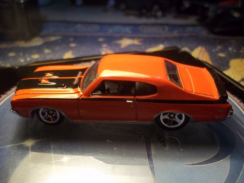 custom made stock keychain,1970 buick gsx coupe,gloss red wblack racing stripes-chrome grill-bumpers-mags-hand made chain-jump rings-mint