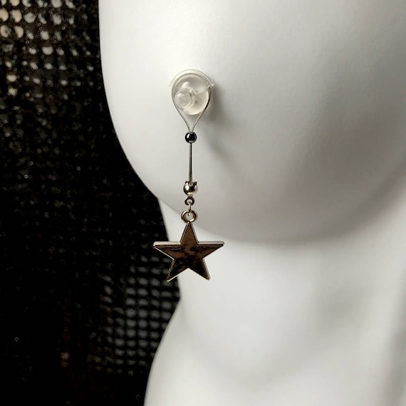 Fake Nipple Piercing Noose Type Silver Color Twinkle Stars Etsy