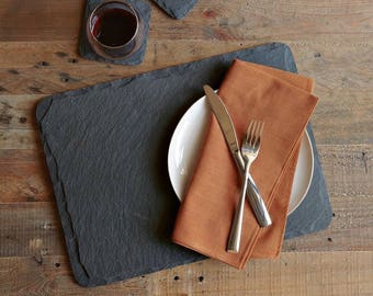 Slate Place Mat Set | Natural Dinner Table Place Mats and Coasters | Various Size Sets