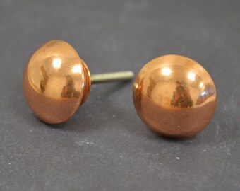 Round Copper Cupboard Door Handle | Rose Gold Metal Cupboard Door Knob, Drawer Pull