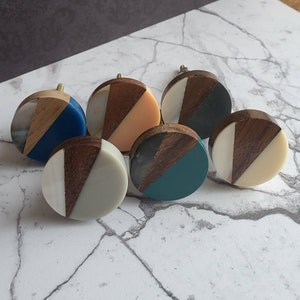 Round Geometric Patterned Door Knob | Colourful Contemporary Cupboard Handle, Drawer Pull