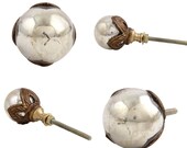 Round Bronze and Silver Coloured Cupboard Door Handle Cupboard Door Knob, Drawer Pull