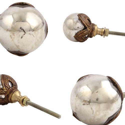 Round Bronze and Silver Coloured Cupboard Door Handle Etsy