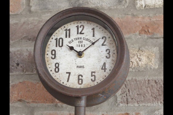 Old Town Clocks Triple Clock with Industrial Pipework Quirky Metal Wall Mounted 