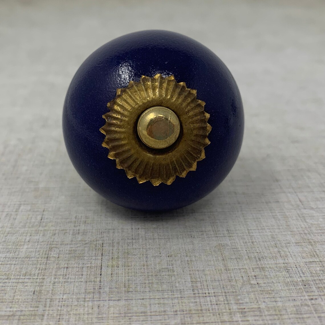 Round Dark Blue Knob Drawer Pull Drawer Handle Etsy UK