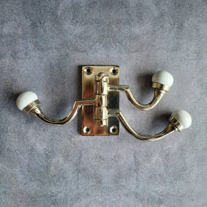 Chrome and Ceramic Wall Hooks | Triple Coat Hook