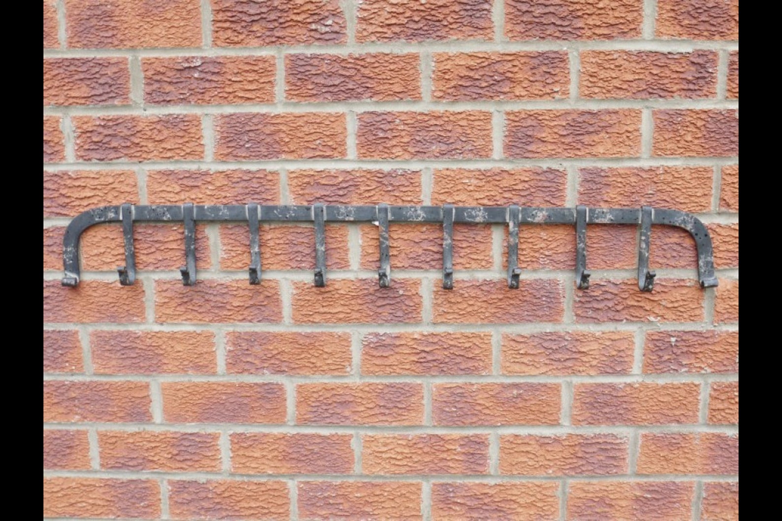 Wallmounted Rustic Metal Coat Rack With 11 Hooks Key Etsy