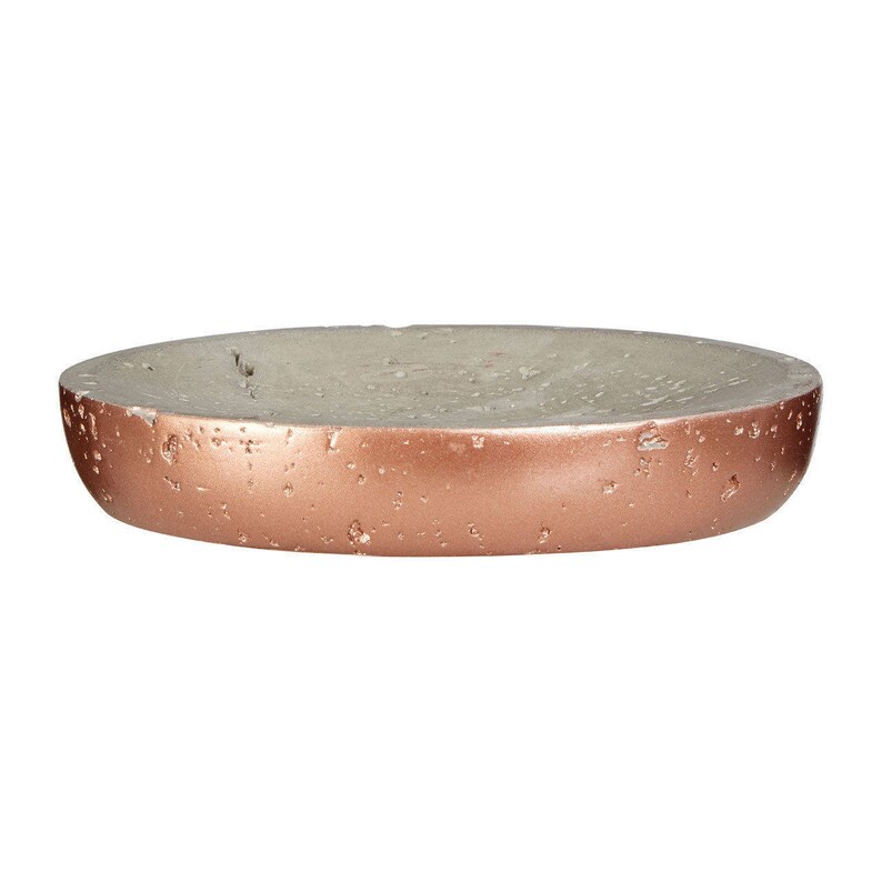 Copper and Concrete Distressed Bathroom Accessories Copper Mirror, Concrete Tumbler, Soap Dispenser, Dish image 3