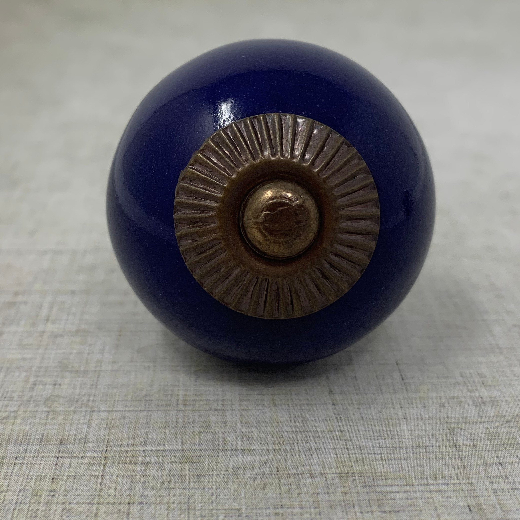 Round Dark Blue Knob Drawer Pull Drawer Handle Etsy UK