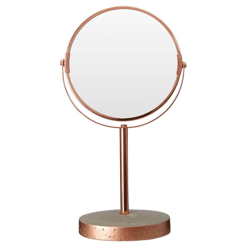 Copper and Concrete Distressed Bathroom Accessories Copper Mirror, Concrete Tumbler, Soap Dispenser, Dish image 10