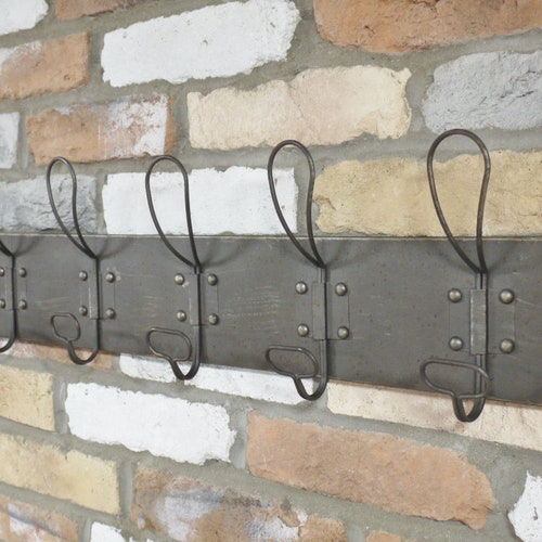 Industrial Steel Coat Rack Rustic Metal Clothes Hooks 5 - Etsy