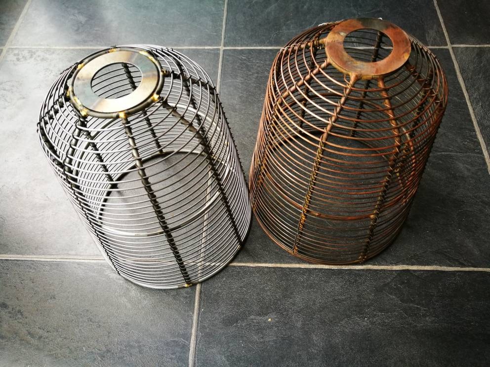 Metal Wire Lamp Shade Antique Copper Wirework Industrial Etsy