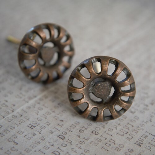 Industrial Iron Wheel Cupboard Door Handle Antique Bronze Etsy UK