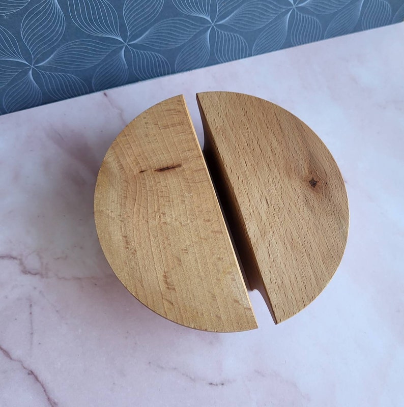 Hand Crafted Beech Cupboard Handle Wooden Cabinet Pull image 1