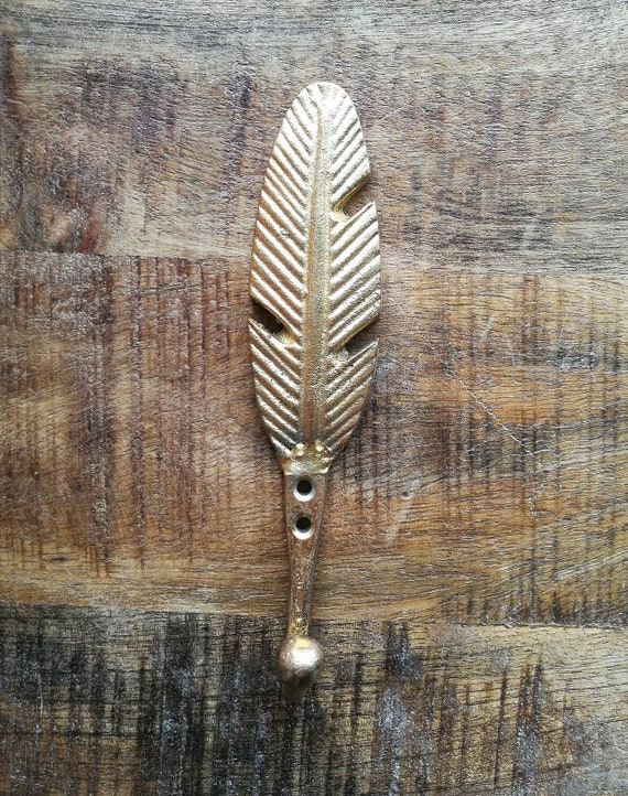 Buy Decorative Golden Feather Coat Hook Solid Iron Wall Hook