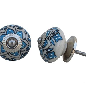 Blue Green Ceramic Cabinet Knobs Furniture Door Knobs, Various Designs China Drawer Pulls, Kitchen Cupboard Handles image 2