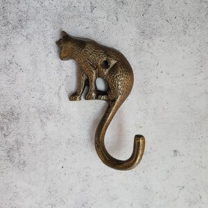 Antique Bronze Cat Hook | Cute Cats Tail Iron Hook