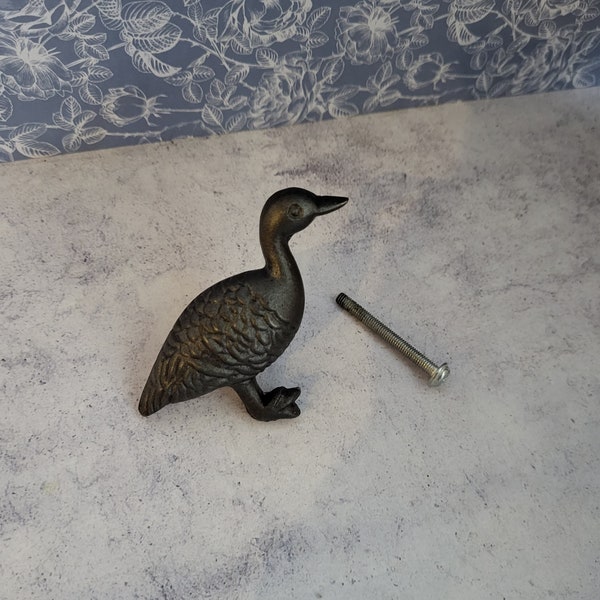 Cast Iron Duck Cabinet Knob | Bird Shaped Iron Cupboard Door Knob Drawer Pull