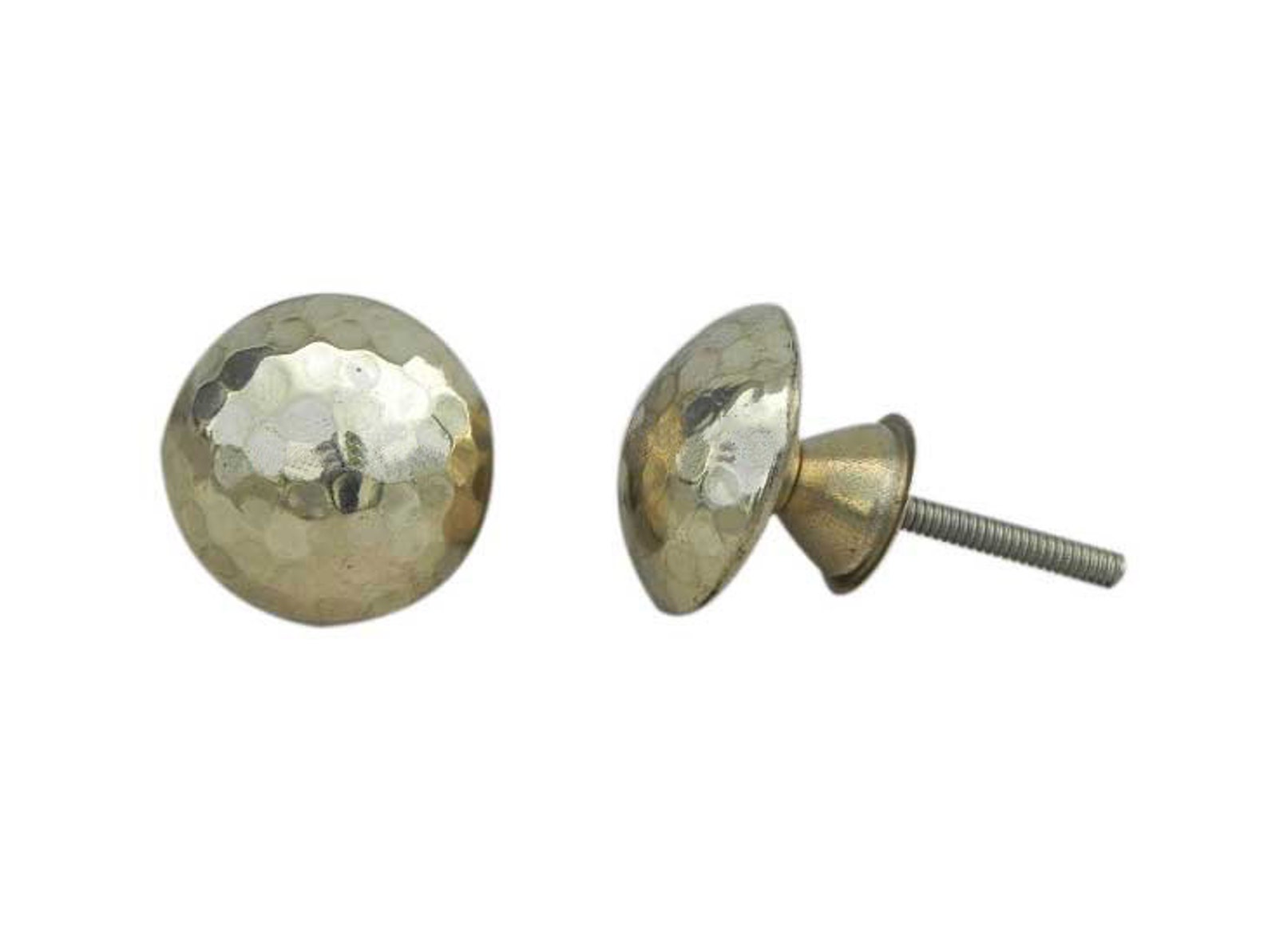 Round Hammered Gold Coloured Brass Cupboard Door Handle Etsy