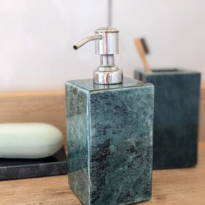 Jade Stone Bathroom Accessories Dark Green Soap Dispenser, Tooth Brush Holder, Soap Dish - Etsy