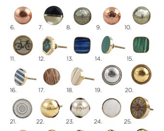 Gold, Copper, Silver, Brass, Metal Cabinet Knobs | Handmade Cupboard Door Knobs Drawer Pulls