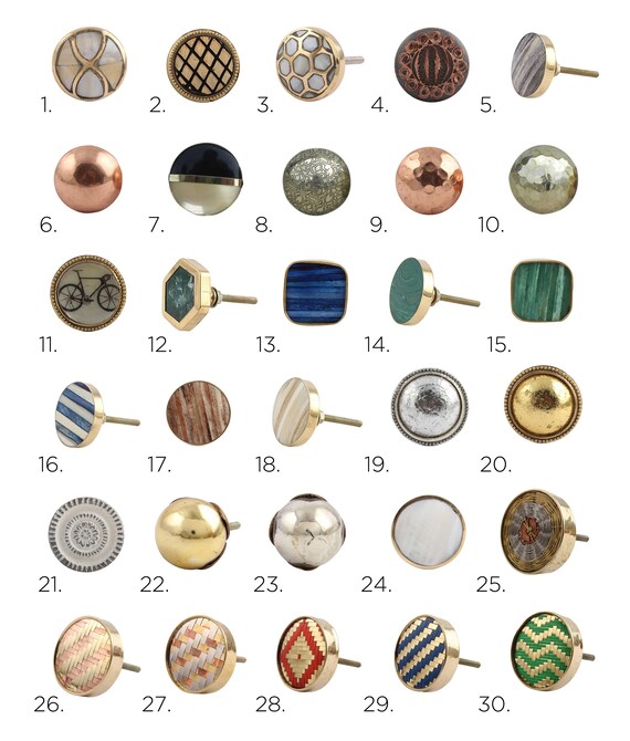 Gold Copper Silver Brass Metal Cabinet Knobs Handmade Gold Copper Silver Brass Metal Cabinet, Silver And Gold Cabinet Knobs Pulls