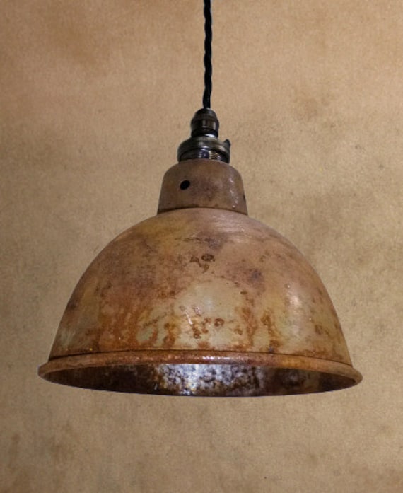 Vintage Industrial Factory Enamel, Industrial Wire Lamp Shades