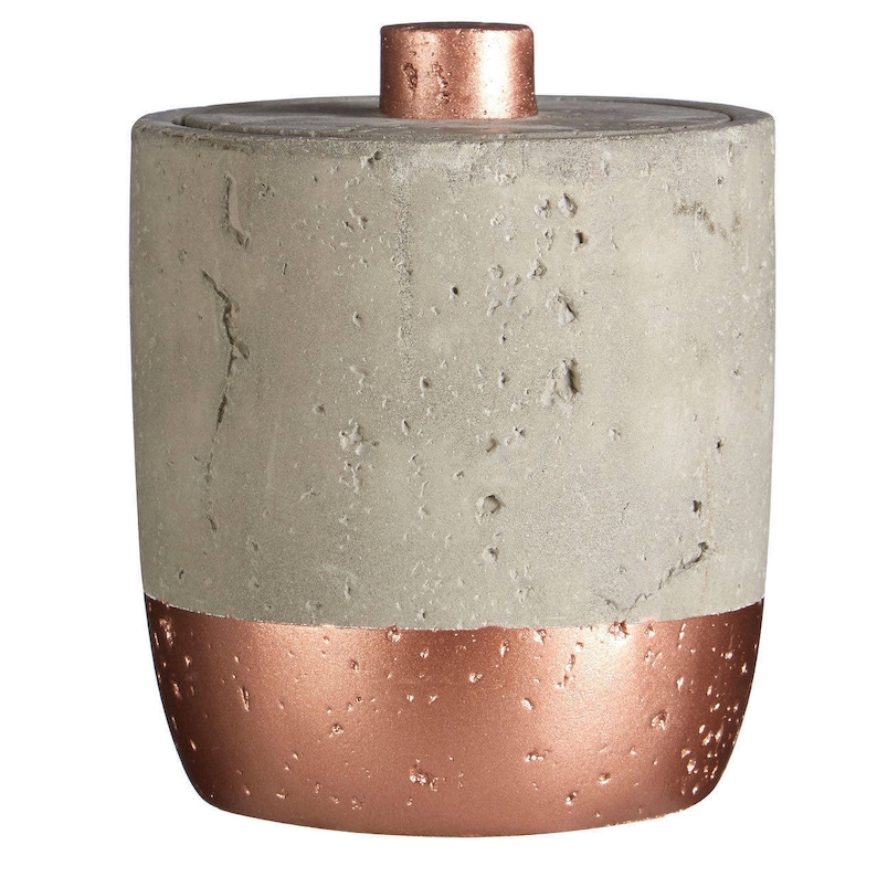 Copper and Concrete Distressed Bathroom Accessories Copper Mirror, Concrete Tumbler, Soap Dispenser, Dish image 6