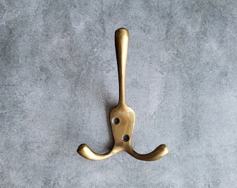 Antique Brass Triple Coat Hook | Jewellery Hanger