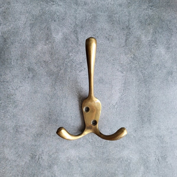 Antique Brass Triple Coat Hook | Jewellery Hanger