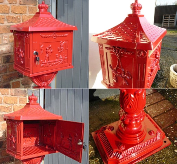 Freestanding Red Letter Post Box