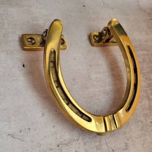 Brass Horseshoe Door Knocker | Vintage Style Brass Metal House Knocker