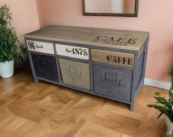 Retro Style Industrial Sideboard Cabinet | Cafe Print Design