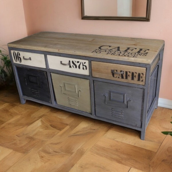 Retro Style Industrial Sideboard Cabinet | Cafe Print Design