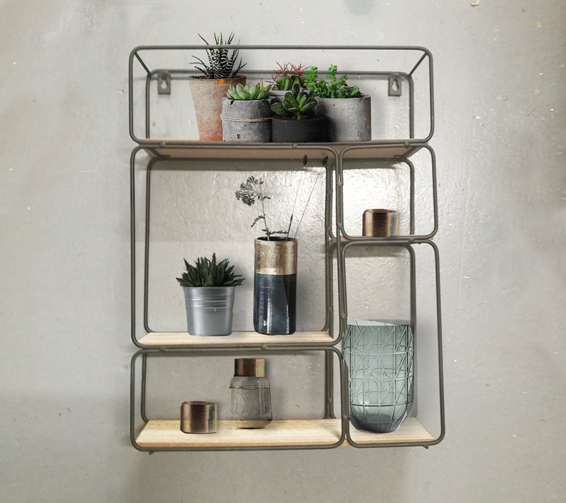 5 Würfel Industrie Metall schwebenden Regal Wand montiert | Etsy