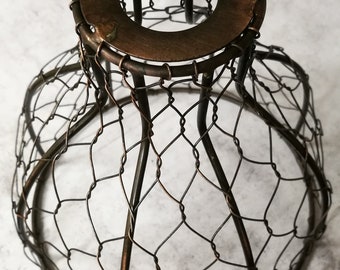 Industrial Antique Copper Coloured Birdcage Lampshade | Wirework Chicken Wire Lamp Shade