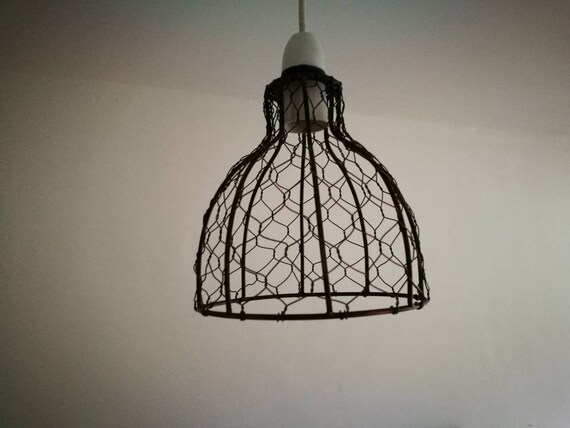 Copper cage lamp shade deals