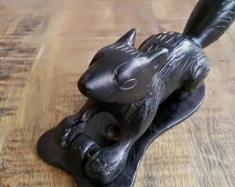 Cast Iron Squirrel Door Knocker | Vintage Style Solid Black Iron Knocker