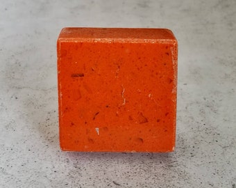 Bouton de porte en pierre orange marbré | Poignées de placard et poignées de tiroir fabriquées à la main