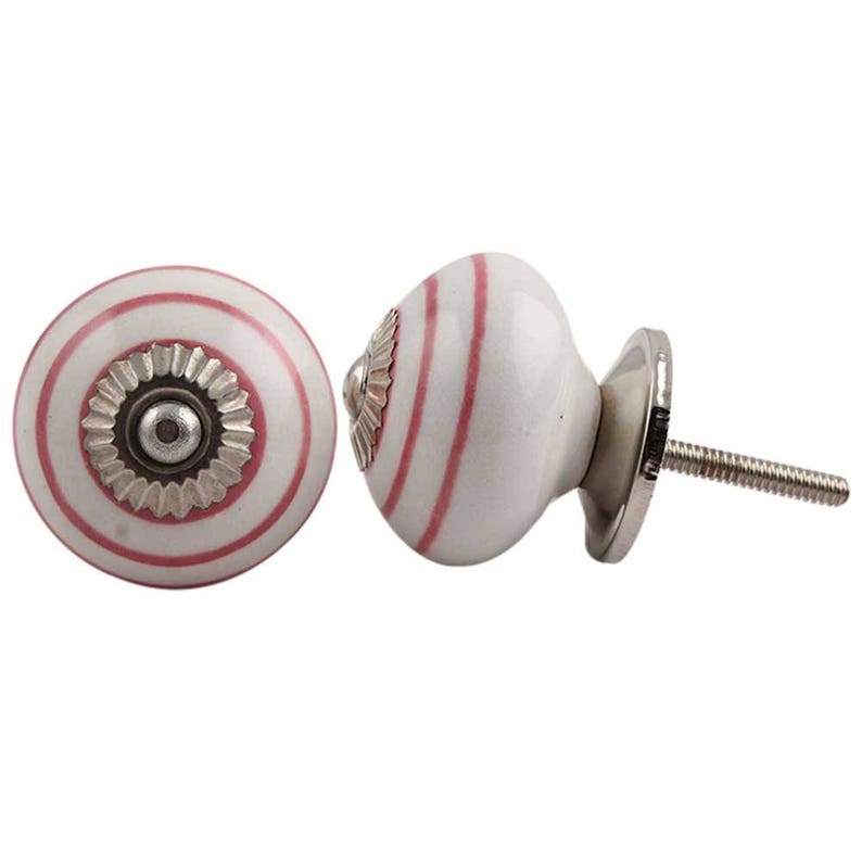 Poignée De Porte Régence - Céramique - Blanc-vieilli - Entraxe 96mm