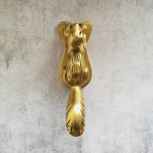 Golden Squirrel Door Knocker | Vintage Style Solid Brass Knocker