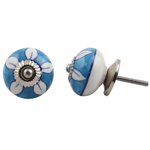 Blue Green Ceramic Cabinet Knobs Furniture Door Knobs, Various Designs China Drawer Pulls, Kitchen Cupboard Handles image 3