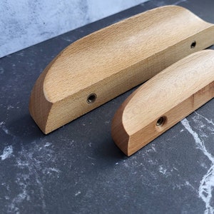 Hand Crafted Beech Drawer Handle Wooden Cabinet Pull, Handle image 4